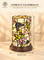 Tiffany cylinder table lamp Butterfly & Flowers – Pastel pink & Cream – H 21 cm – Art. 7175
