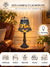 Tiffany table lamp Dragonfly accents – Amber & Deep blue – H 36 cm – Art. 7003