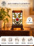 Tiffany cube table lamp – Cream, Green & Red Flower Core – H 21 cm – Item 7151