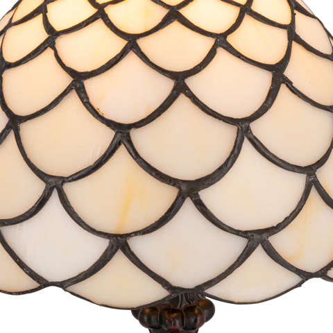 Tiffany tafellamp – Geschubd Glasdesign – Ø 20 × H 35,5 cm (Art. 7000)