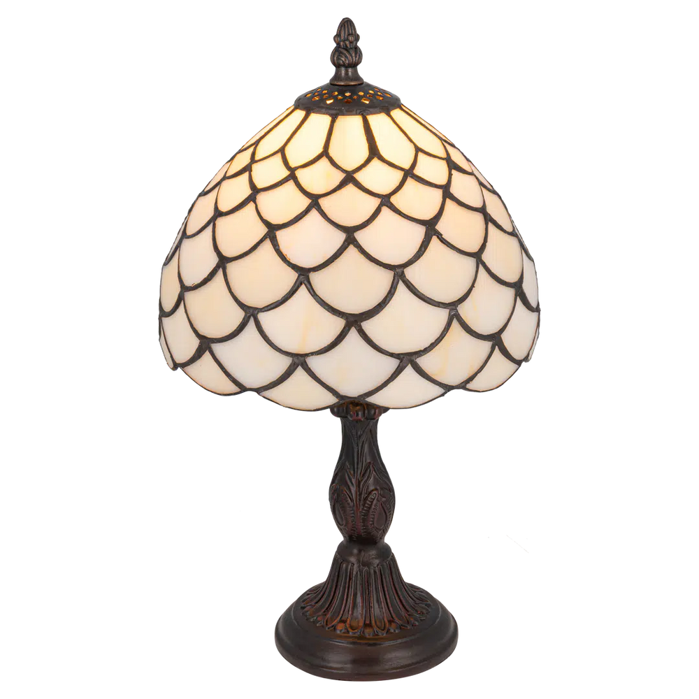 Tiffany tafellamp – Geschubd Glasdesign – Ø 20 × H 35,5 cm (Art. 7000)