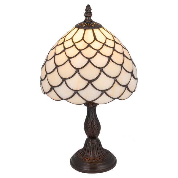 Tiffany tafellamp – Geschubd Glasdesign – Ø 20 × H 35,5 cm (Art. 7000)