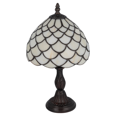 Tiffany tafellamp – Geschubd Glasdesign – Ø 20 × H 35,5 cm (Art. 7000)