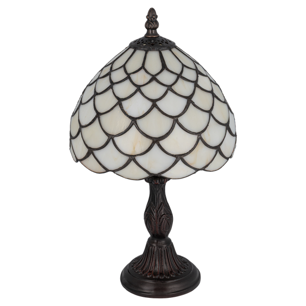 Tiffany tafellamp – Geschubd Glasdesign – Ø 20 × H 35,5 cm (Art. 7000)