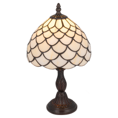 Tiffany tafellamp – Geschubd Glasdesign – Ø 20 × H 35,5 cm (Art. 7000)