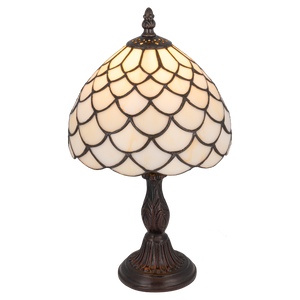 Tiffany tafellamp – Geschubd Glasdesign – Ø 20 × H 35,5 cm (Art. 7000)