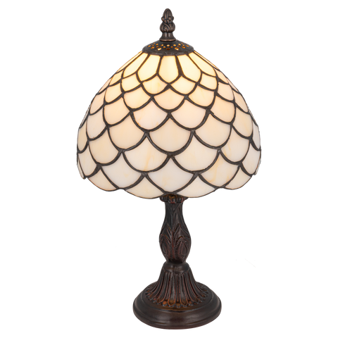 Tiffany tafellamp – Geschubd Glasdesign – Ø 20 × H 35,5 cm (Art. 7000)