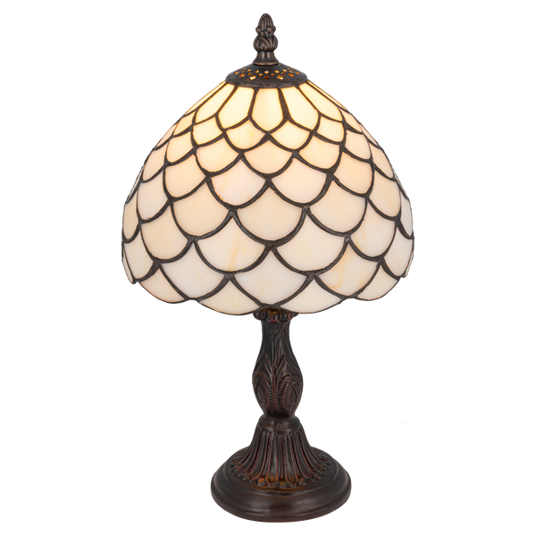 Tiffany tafellamp – Geschubd Glasdesign – Ø 20 × H 35,5 cm (Art. 7000)