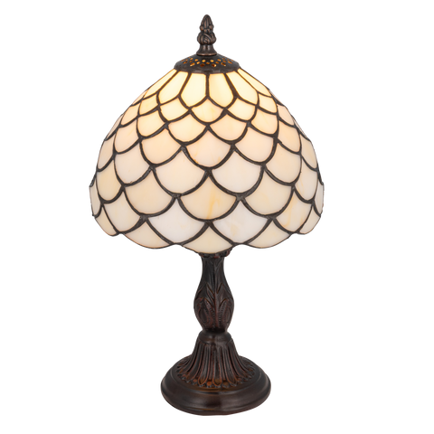 Tiffany tafellamp – Geschubd Glasdesign – Ø 20 × H 35,5 cm (Art. 7000)