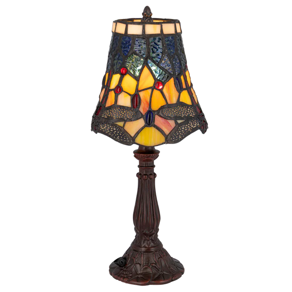 Tiffany tafellamp – Libelle-accenten – Ø 16,5 × H 36 cm (Art. 7003)