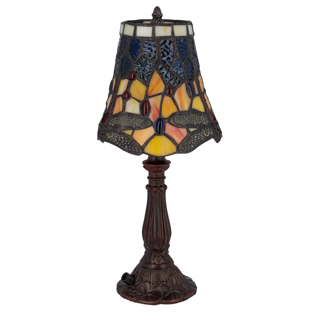 Tiffany tafellamp – Libelle-accenten – Ø 16,5 × H 36 cm (Art. 7003)
