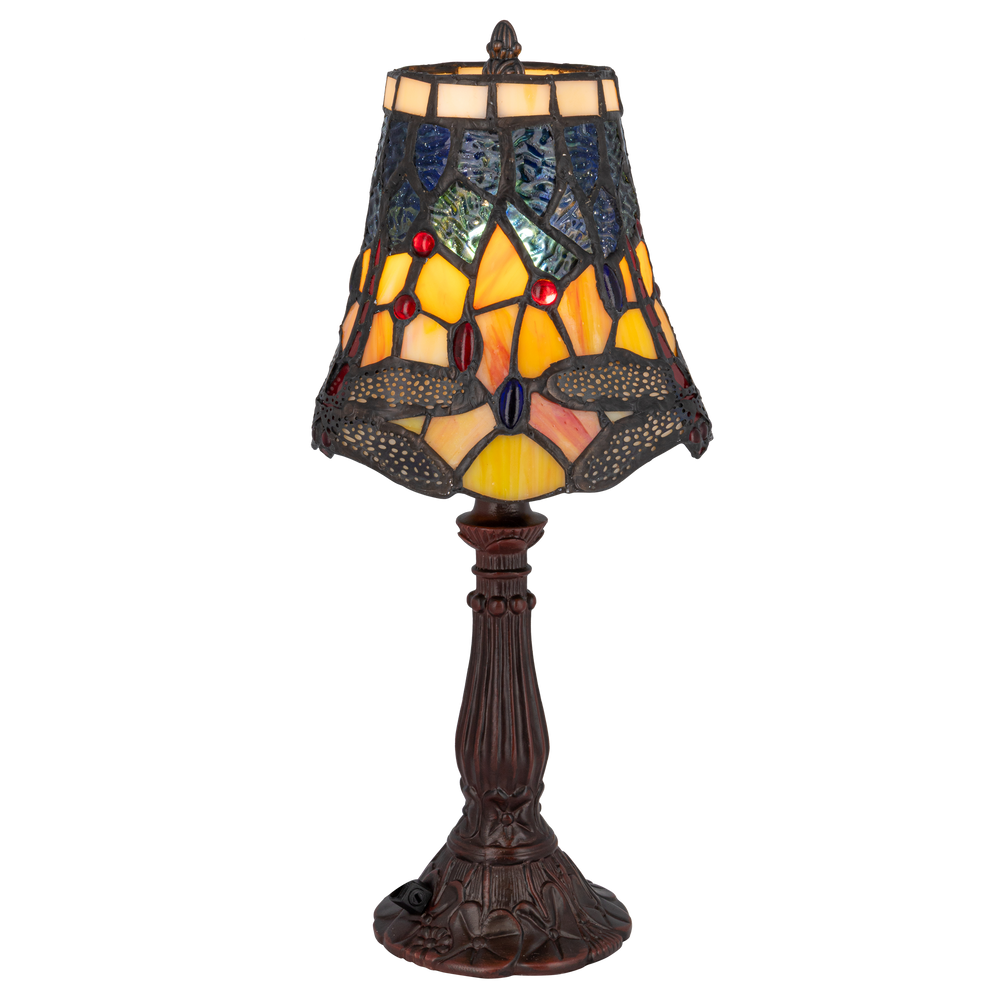 Tiffany tafellamp – Libelle-accenten – Ø 16,5 × H 36 cm (Art. 7003)