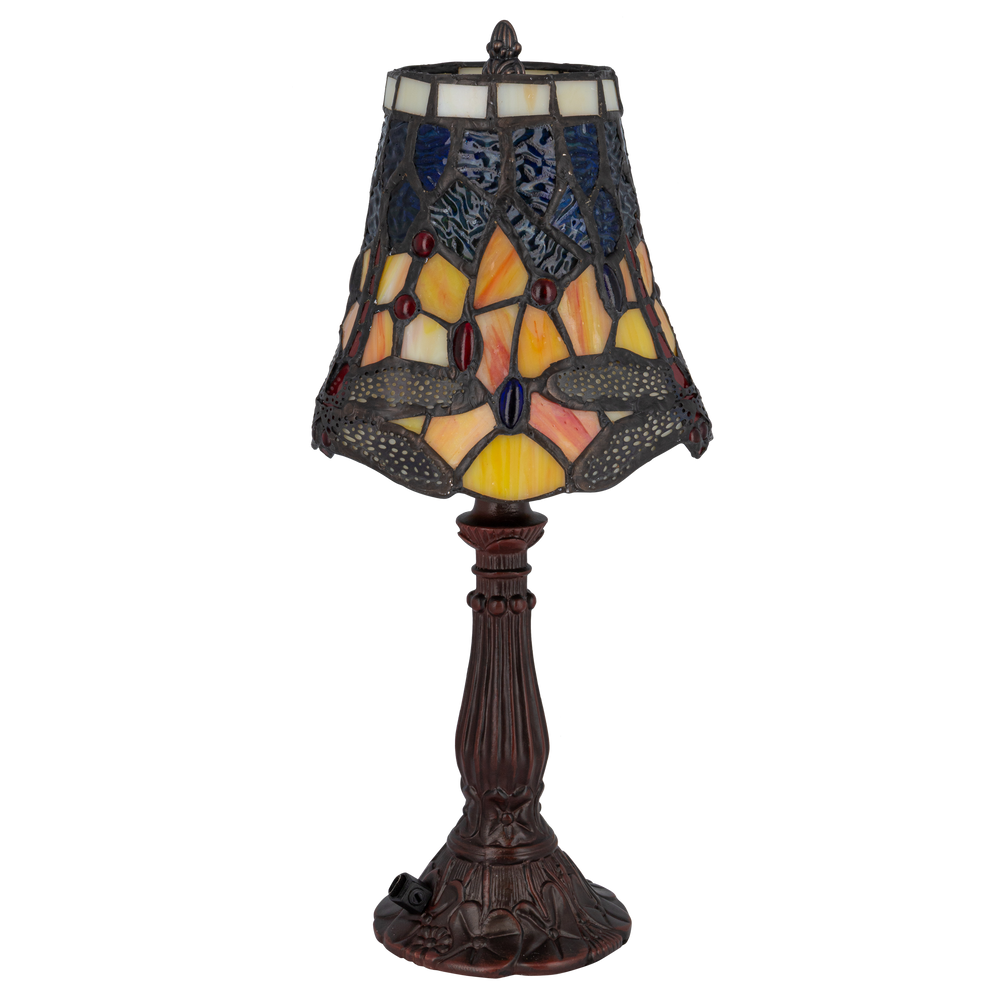 Tiffany tafellamp – Libelle-accenten – Ø 16,5 × H 36 cm (Art. 7003)