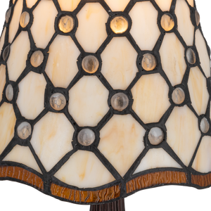 Tiffany tafellamp – Ronde Sieraccenten – Ø 17,5 × H 36 cm (Art. 7004)