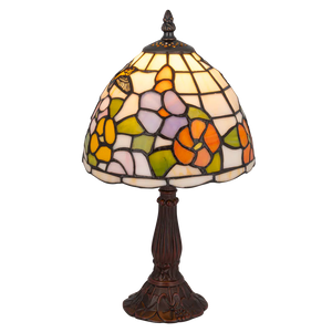 Tiffany tafellamp – Kolibrie & Bloemen – Ø 20 × H 36 cm (Art. 7005)
