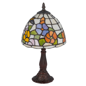 Tiffany tafellamp – Kolibrie & Bloemen – Ø 20 × H 36 cm (Art. 7005)