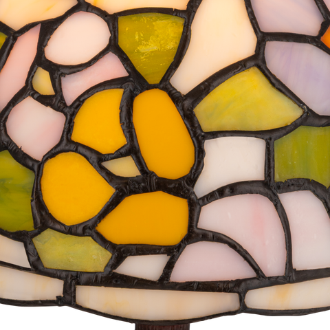 Tiffany tafellamp – Kolibrie & Bloemen – Ø 20 × H 36 cm (Art. 7005)