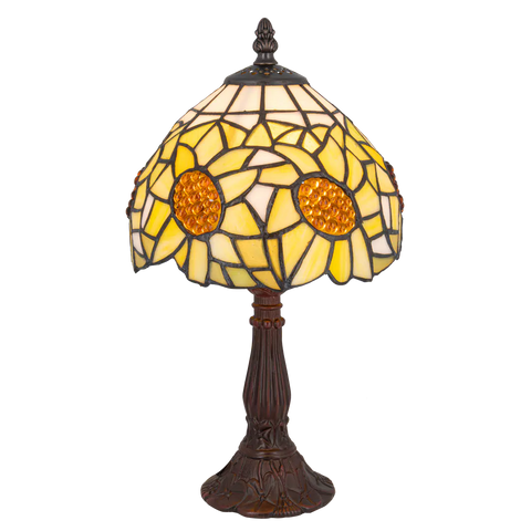 Tiffany tafellamp – Zonnebloemmotief – Ø 20 × H 36 cm (Art. 7007)