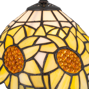 Tiffany tafellamp – Zonnebloemmotief – Ø 20 × H 36 cm (Art. 7007)