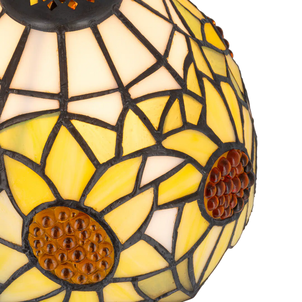 Tiffany tafellamp – Zonnebloemmotief – Ø 20 × H 36 cm (Art. 7007)