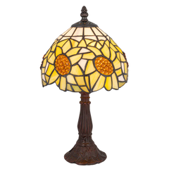 Tiffany tafellamp – Zonnebloemmotief – Ø 20 × H 36 cm (Art. 7007)