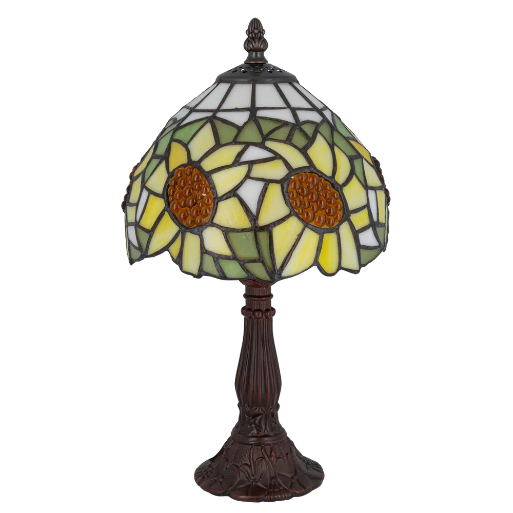 Tiffany tafellamp – Zonnebloemmotief – Ø 20 × H 36 cm (Art. 7007)