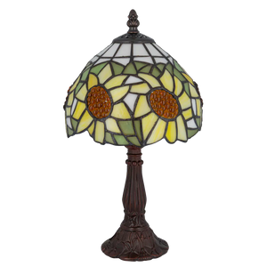 Tiffany tafellamp – Zonnebloemmotief – Ø 20 × H 36 cm (Art. 7007)