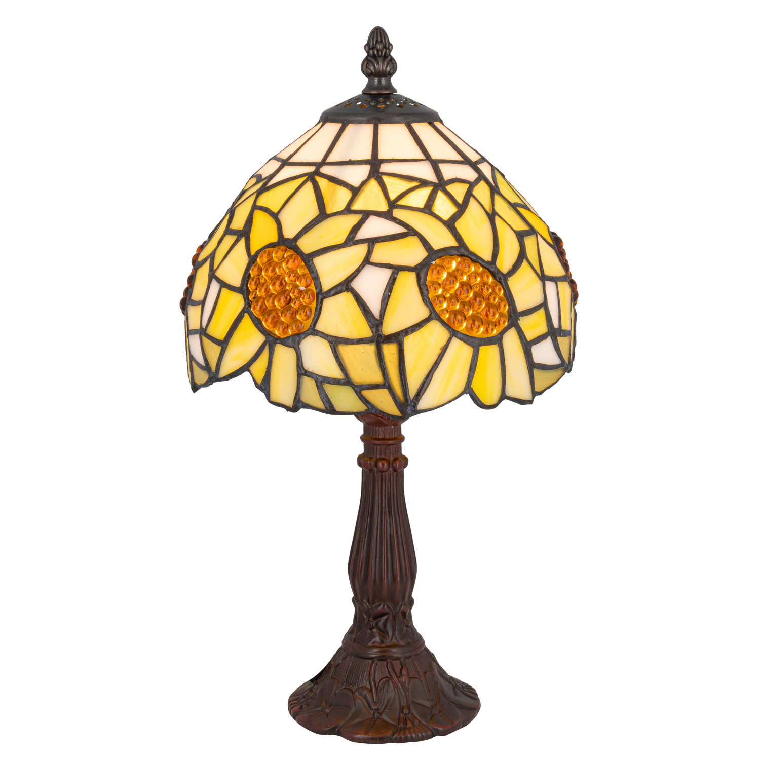 Tiffany tafellamp – Zonnebloemmotief – Ø 20 × H 36 cm (Art. 7007)