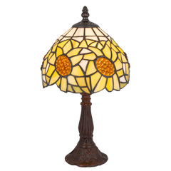 Tiffany tafellamp – Zonnebloemmotief – Ø 20 × H 36 cm (Art. 7007)
