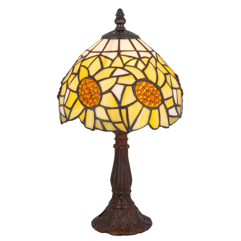 Tiffany tafellamp – Zonnebloemmotief – Ø 20 × H 36 cm (Art. 7007)