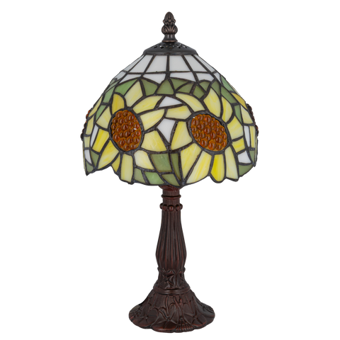 Tiffany tafellamp – Zonnebloemmotief – Ø 20 × H 36 cm (Art. 7007)
