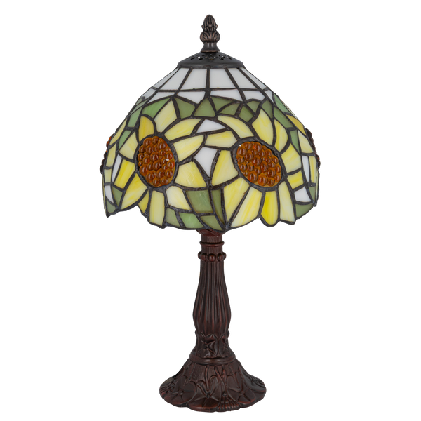 Tiffany tafellamp – Zonnebloemmotief – Ø 20 × H 36 cm (Art. 7007)