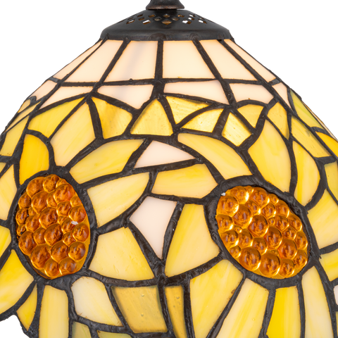 Tiffany tafellamp – Zonnebloemmotief – Ø 20 × H 36 cm (Art. 7007)