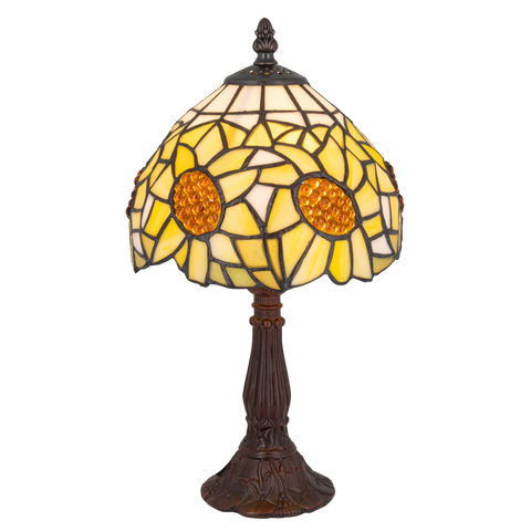 Tiffany tafellamp – Zonnebloemmotief – Ø 20 × H 36 cm (Art. 7007)