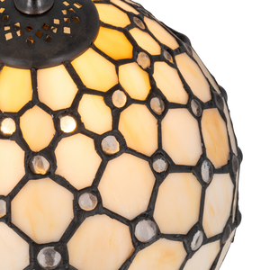 Tiffany tafellamp – Achthoekig Honingraatpatroon – Ø 20 × H 36 cm (Art. 7008)