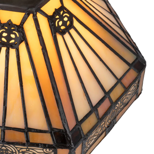 Tiffany tafellamp – Geometrisch patroon – Ø 20 cm x H 36 cm (Art. 7009)