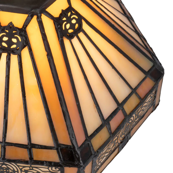 Tiffany tafellamp – Geometrisch patroon – Ø 20 cm x H 36 cm (Art. 7009)