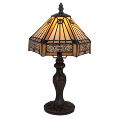 Tiffany tafellamp – Geometrisch patroon – Ø 20 cm x H 36 cm (Art. 7009)