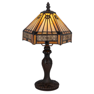Tiffany tafellamp – Geometrisch patroon – Ø 20 cm x H 36 cm (Art. 7009)