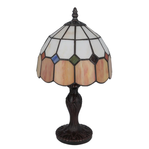 Tiffany tafellamp – Zachte kleurovergangen – Ø 19,5 cm x H 36 cm (Art. 7010)