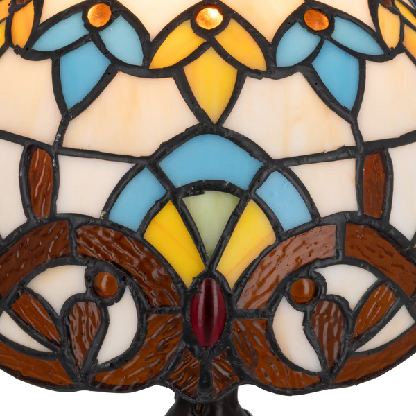 Tiffany tafellamp – Decoratief patroon – Ø 20 cm x H 36 cm (Art. 7011)