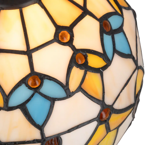 Tiffany tafellamp – Decoratief patroon – Ø 20 cm x H 36 cm (Art. 7011)