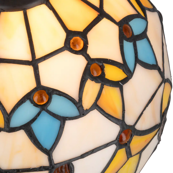 Tiffany tafellamp – Decoratief patroon – Ø 20 cm x H 36 cm (Art. 7011)