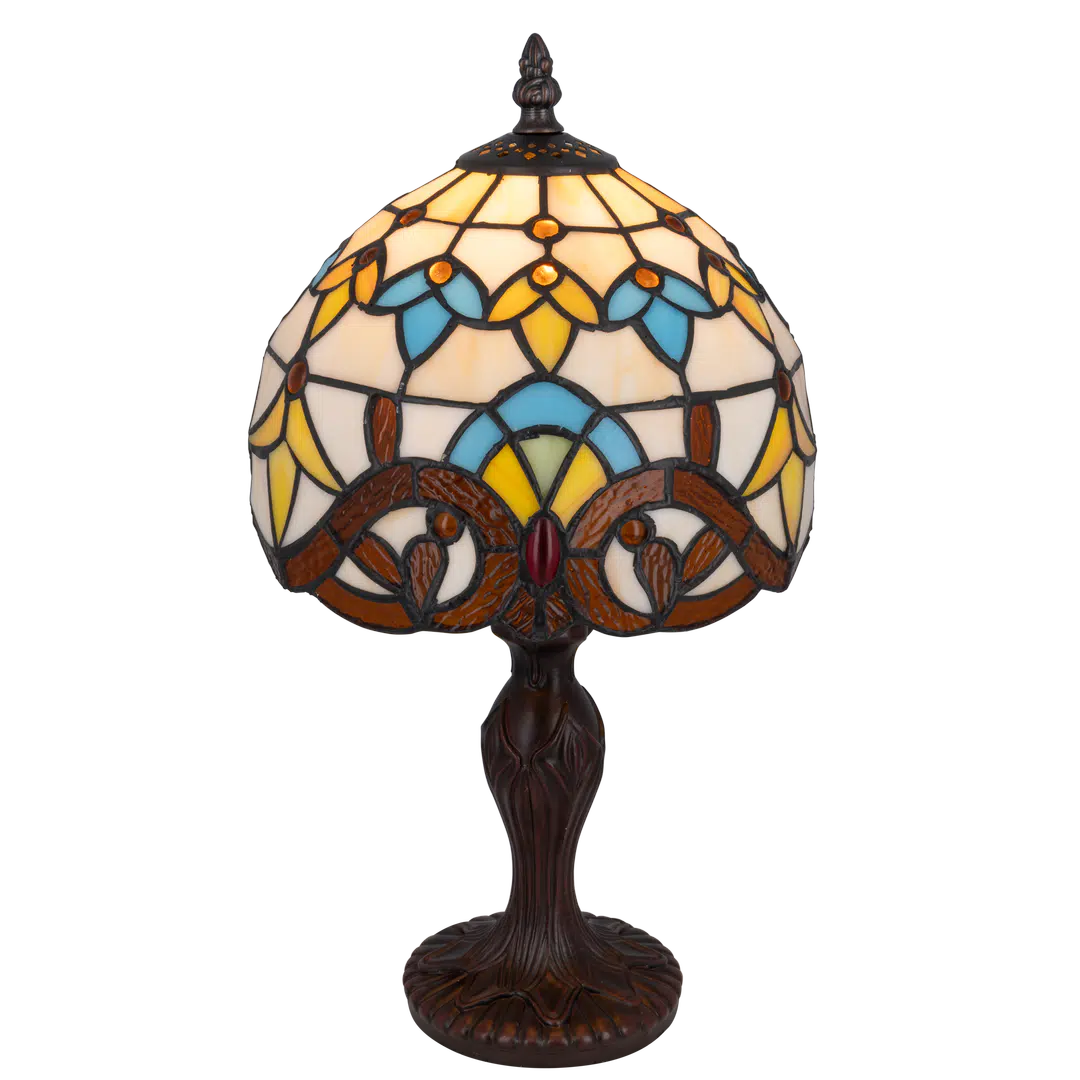 Tiffany tafellamp – Decoratief patroon – Ø 20 cm x H 36 cm (Art. 7011)