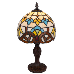 Tiffany tafellamp – Decoratief patroon – Ø 20 cm x H 36 cm (Art. 7011)