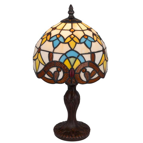 Tiffany tafellamp – Decoratief patroon – Ø 20 cm x H 36 cm (Art. 7011)