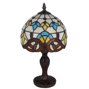 Tiffany tafellamp – Decoratief patroon – Ø 20 cm x H 36 cm (Art. 7011)