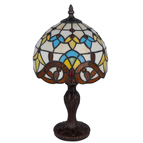 Tiffany tafellamp – Decoratief patroon – Ø 20 cm x H 36 cm (Art. 7011)