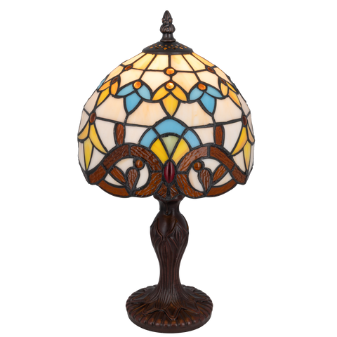 Tiffany tafellamp – Decoratief patroon – Ø 20 cm x H 36 cm (Art. 7011)