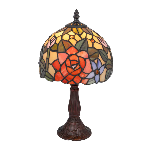 Tiffany tafellamp – Bloemmotief – Ø 20 cm x H 36 cm (Art. 7012)